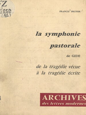 cover image of La symphonie pastorale, de Gide